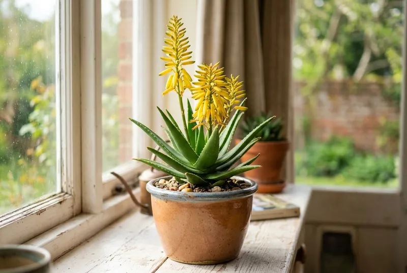 Aloe Vera (Aloe vera) growing in a UK garden
