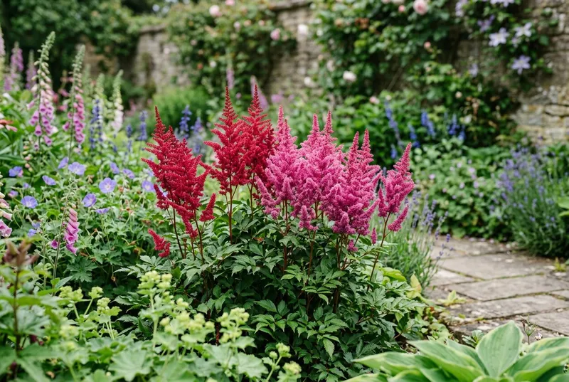 Astilbe (Astilbe x arendsii) growing in a UK garden