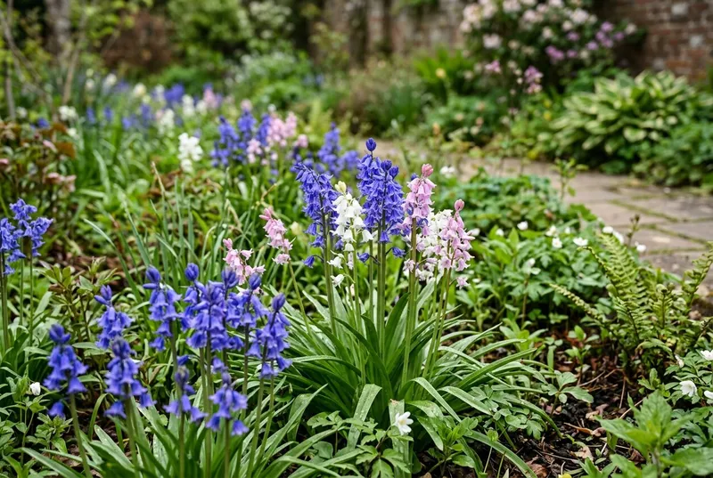 Bluebell (Hyacinthoides non-scripta) growing in a UK garden