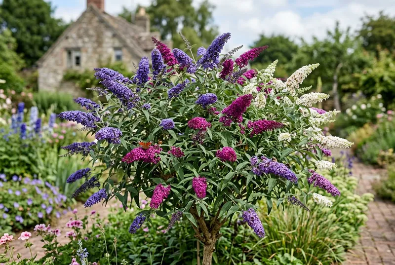 Buddleja (Buddleja davidii) growing in a UK garden