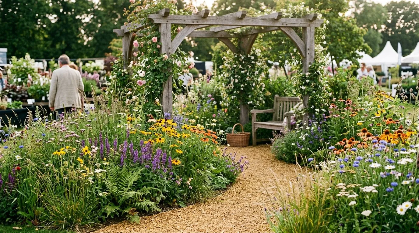 Artisan garden at Chelsea with naturalistic planting