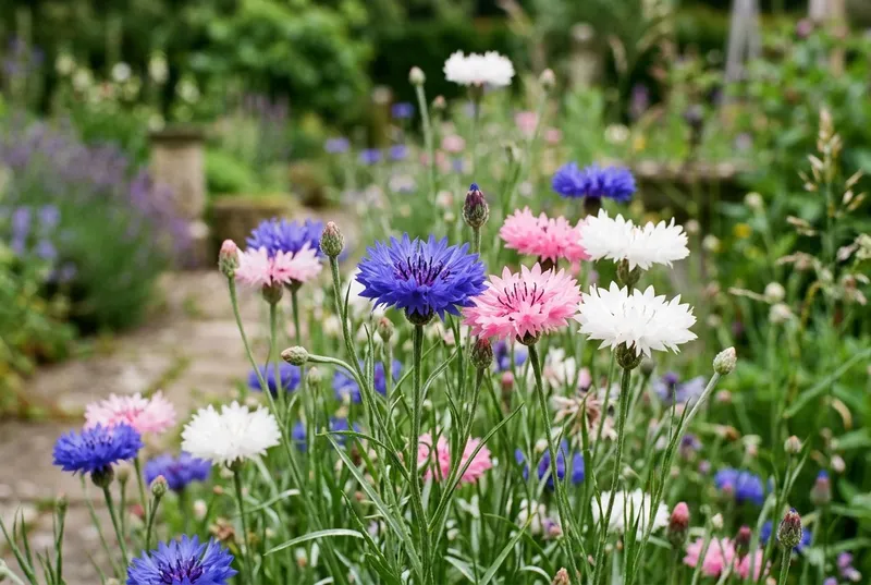 Cornflower (Centaurea cyanus) growing in a UK garden