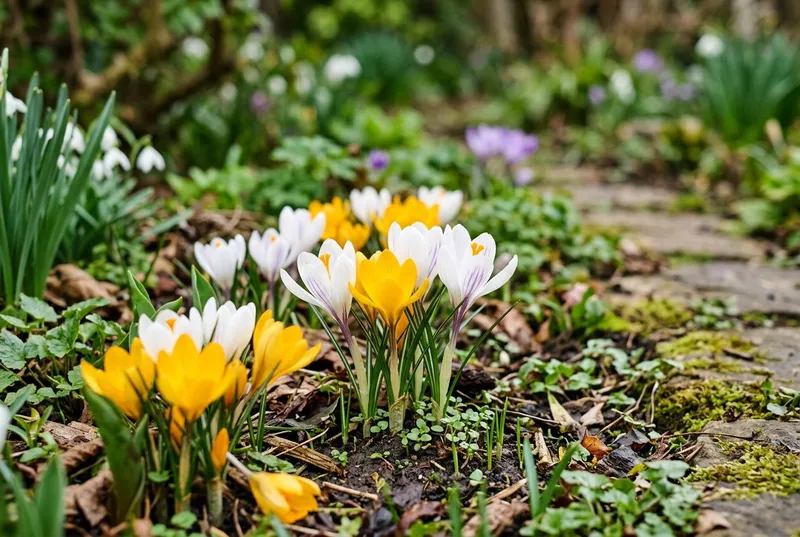 Crocus (Crocus vernus) growing in a UK garden
