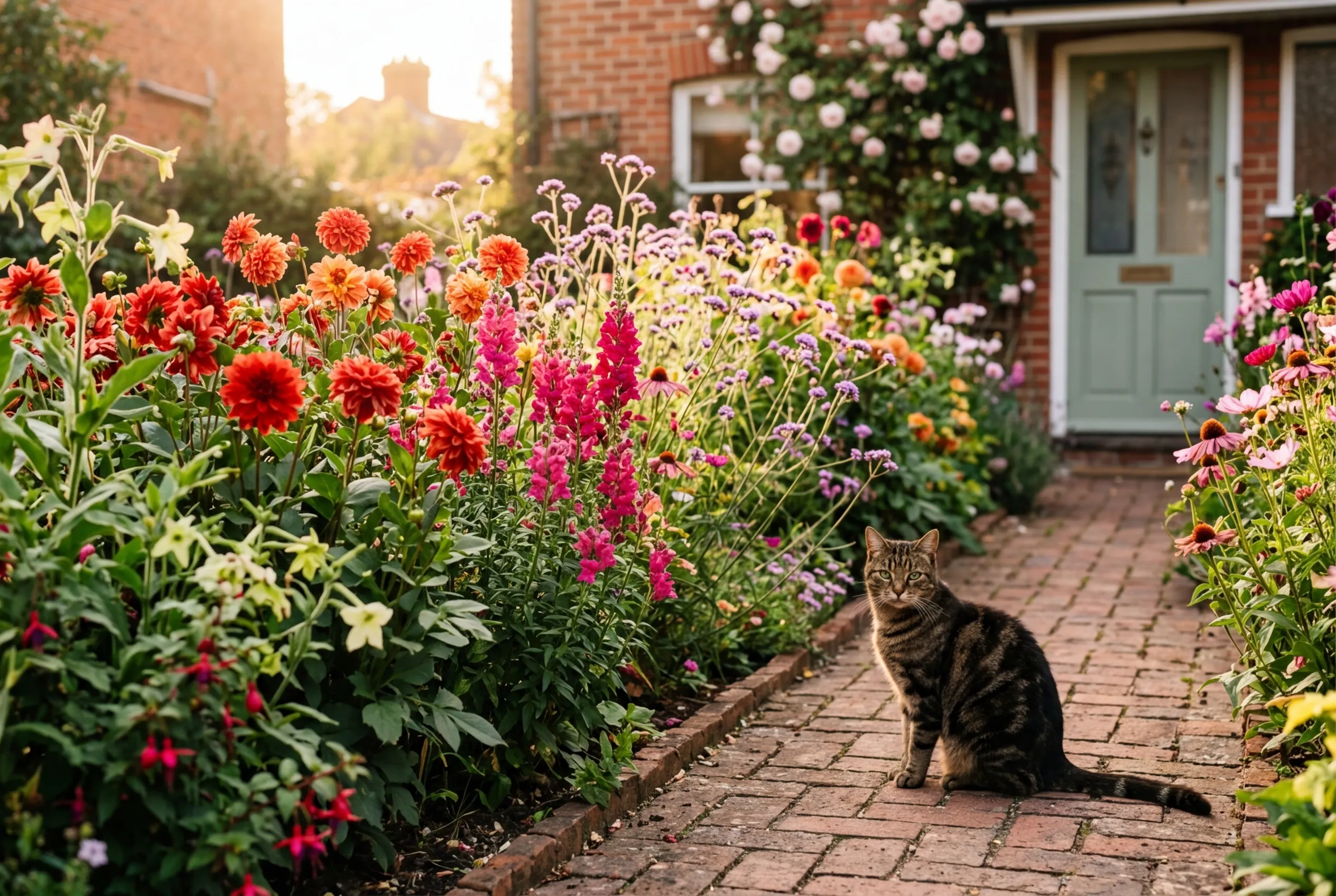 Best flowers for cutting UK growing in a suburban garden border with dahlias and snapdragons
