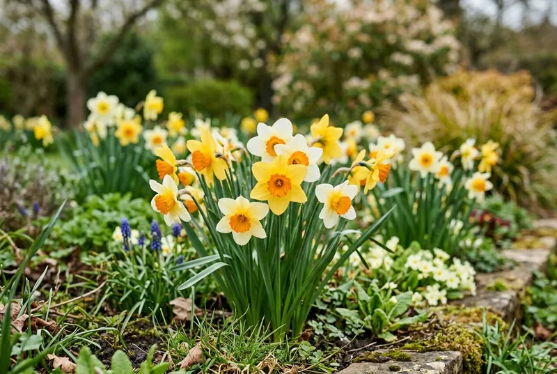 Daffodil (Narcissus pseudonarcissus) growing in a UK garden
