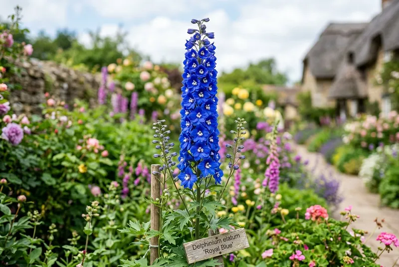 Delphinium (Delphinium elatum) growing in a UK garden