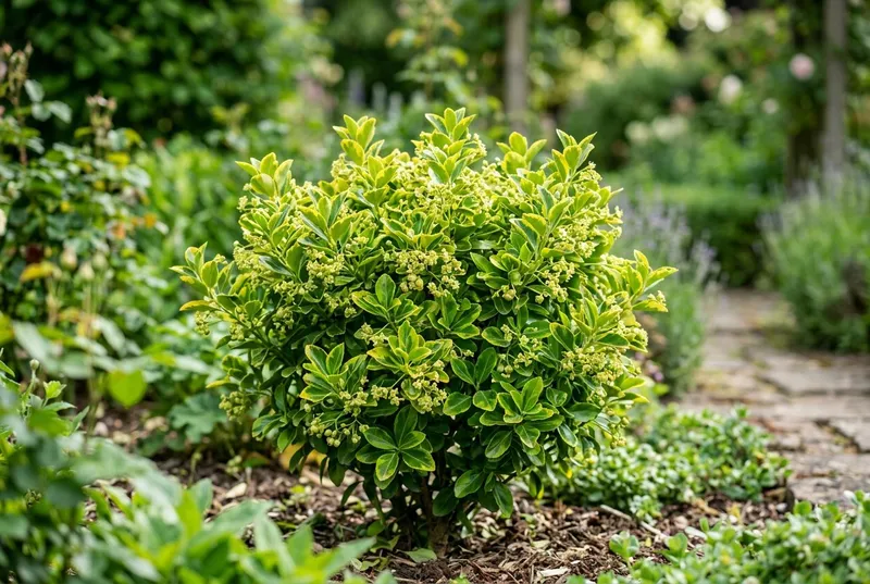 Euonymus (Euonymus fortunei) growing in a UK garden