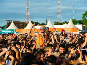 Crowds enjoying a summer garden festival