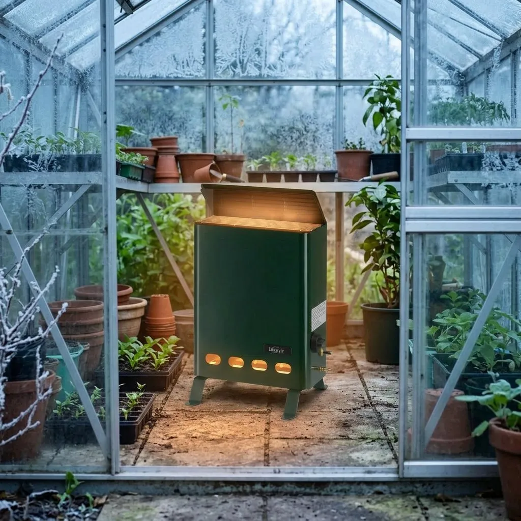 Heated greenhouse with tender plants through winter