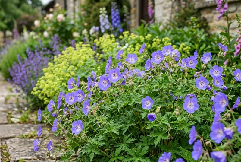 Hardy Geranium (Geranium 'Rozanne') growing in a UK garden