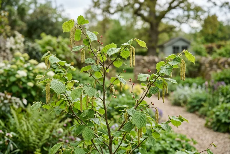 Hazel (Corylus avellana) growing in a UK garden
