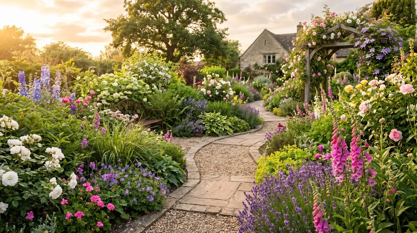 A beautifully designed and planted garden photographed as a portfolio project