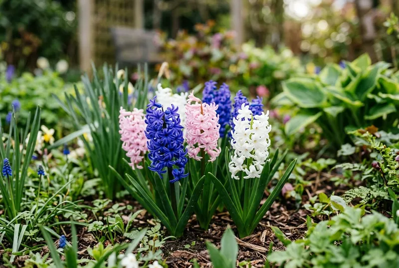 Hyacinth (Hyacinthus orientalis) growing in a UK garden