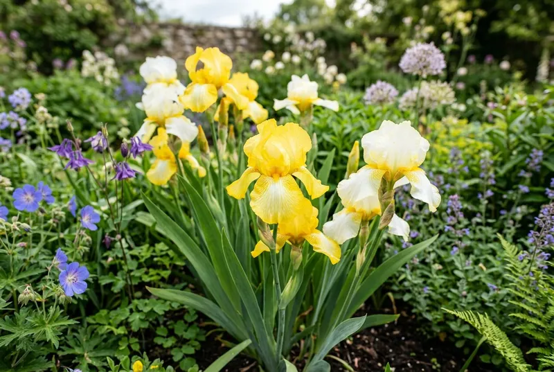 Iris (Iris germanica) growing in a UK garden