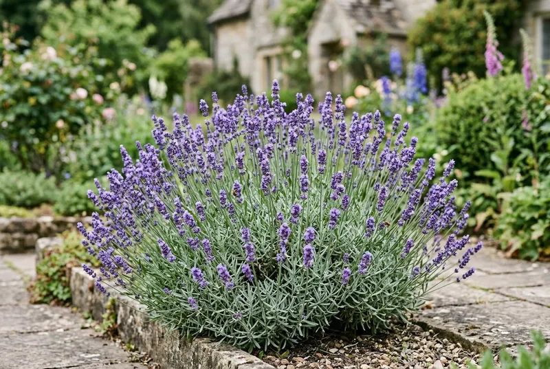 Lavender (Lavandula angustifolia) growing in a UK garden