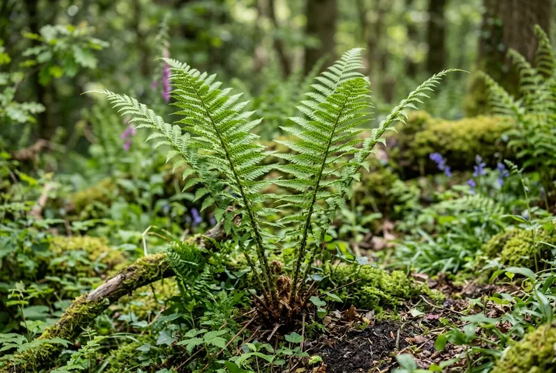 Male Fern (Dryopteris filix-mas) growing in a UK garden