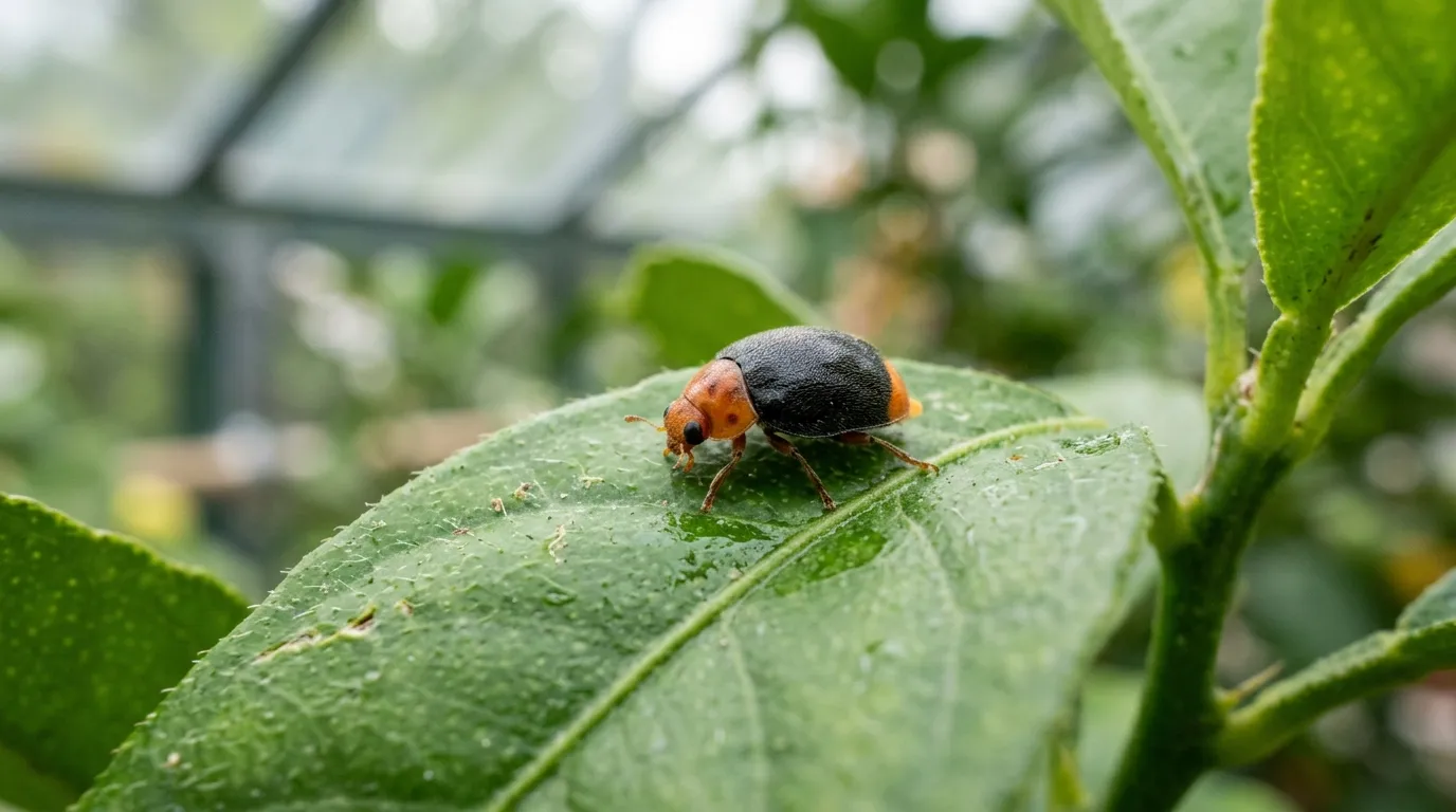 Cryptolaemus montrouzieri ladybird beetle used for biological mealybug control in UK greenhouses