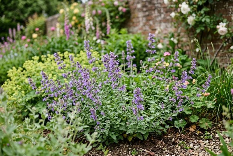 Nepeta (Nepeta x faassenii) growing in a UK garden
