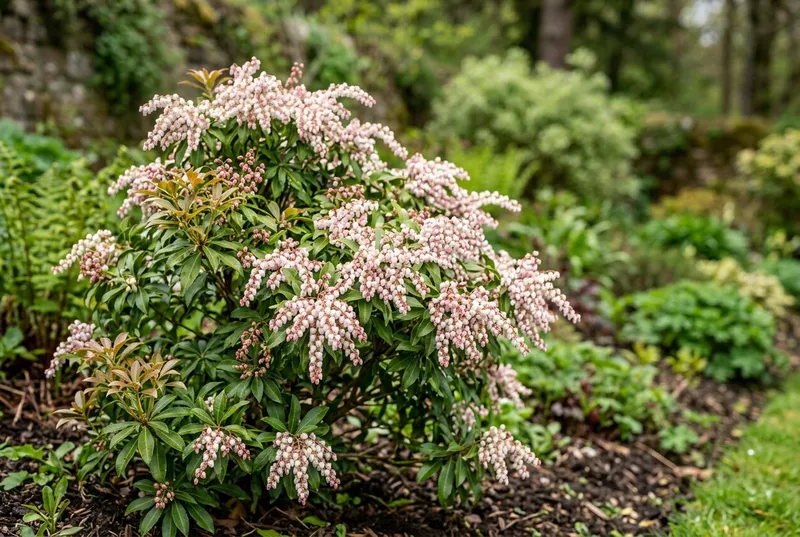 Pieris (Pieris japonica) growing in a UK garden