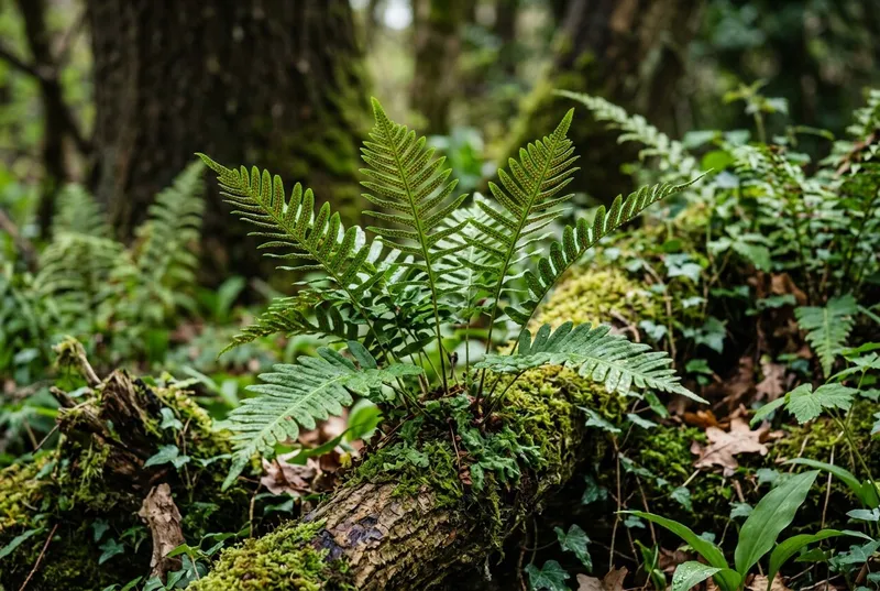 Common Polypody (Polypodium vulgare) growing in a UK garden
