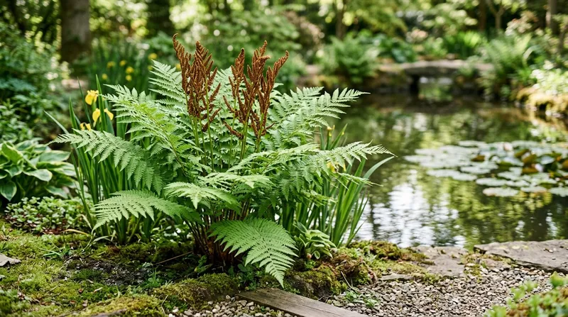 Royal Fern (Osmunda regalis) growing in a UK garden