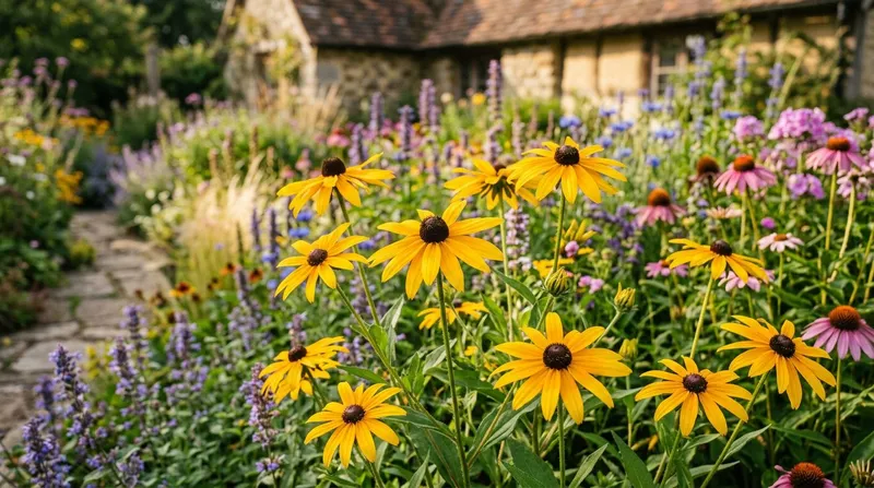 Rudbeckia (Rudbeckia fulgida) growing in a UK garden