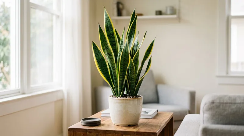 Snake Plant (Dracaena trifasciata) growing in a UK garden