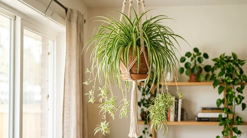 Spider Plant (Chlorophytum comosum) growing in a UK garden