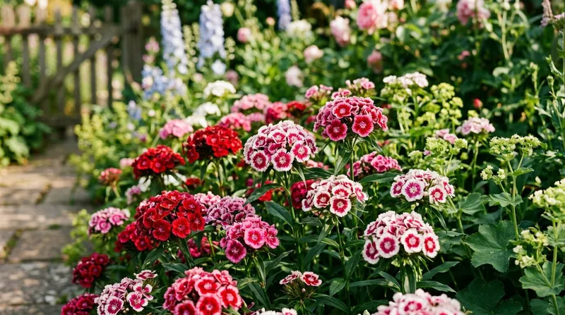 Sweet William (Dianthus barbatus) growing in a UK garden