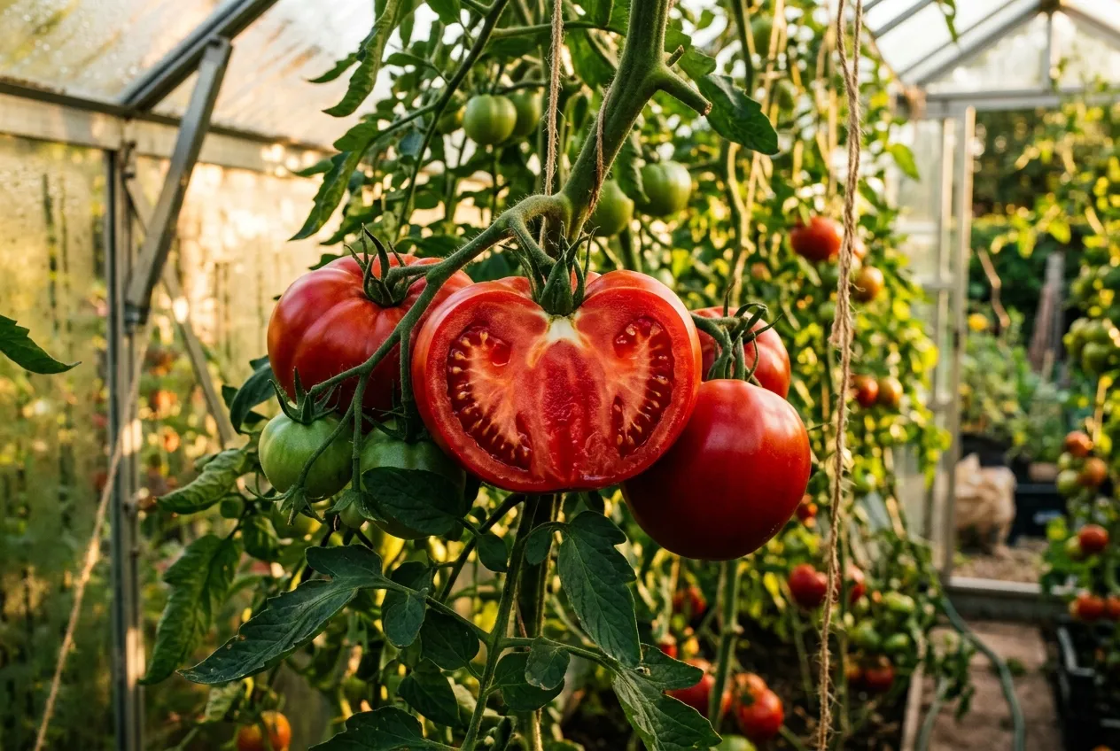 Best tomato varieties UK heritage beefsteak Brandywine and Marmande showing ribbed flesh