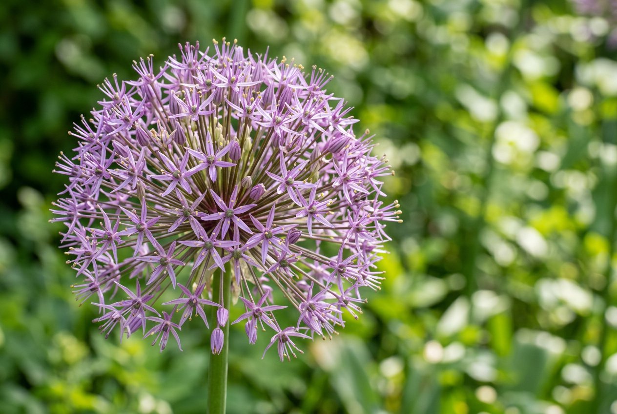 Allium cristophii (Allium cristophii) in bloom