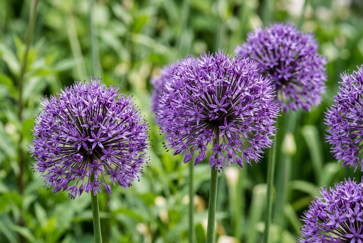 Allium hollandicum (Allium hollandicum) in bloom
