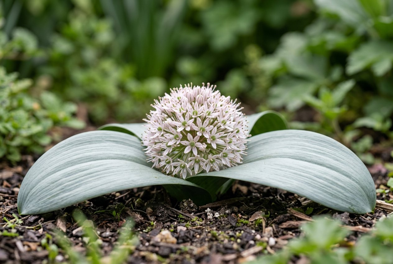 Allium karataviense (Allium karataviense) in bloom