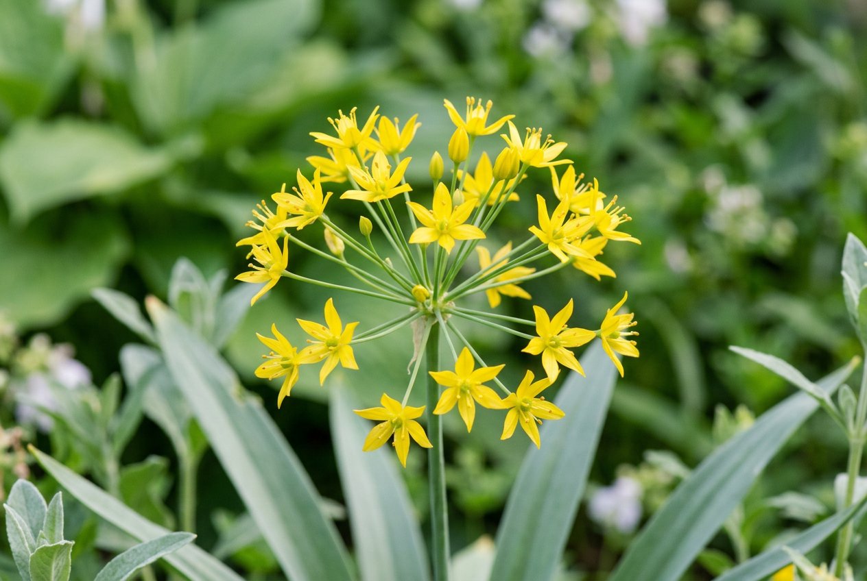 Allium moly (Allium moly) in bloom