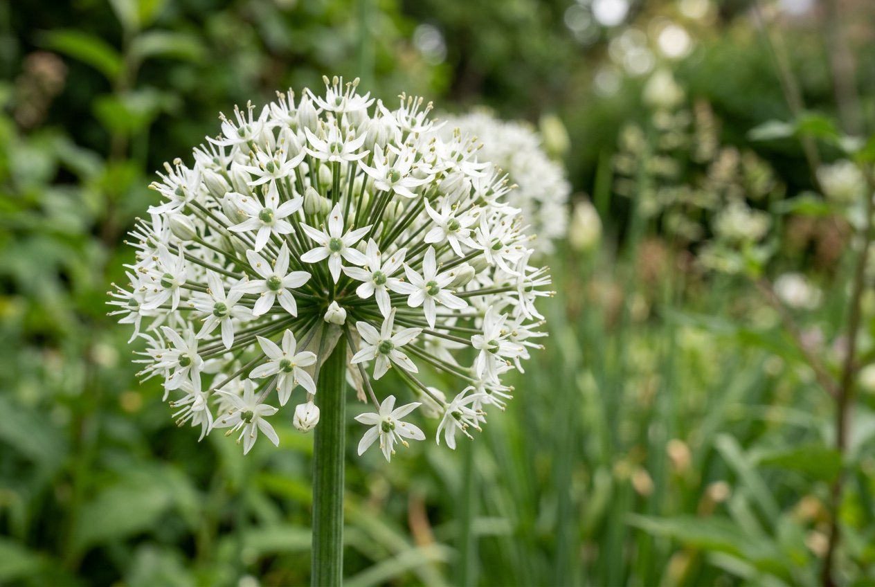 Allium nigrum (Allium nigrum) in bloom