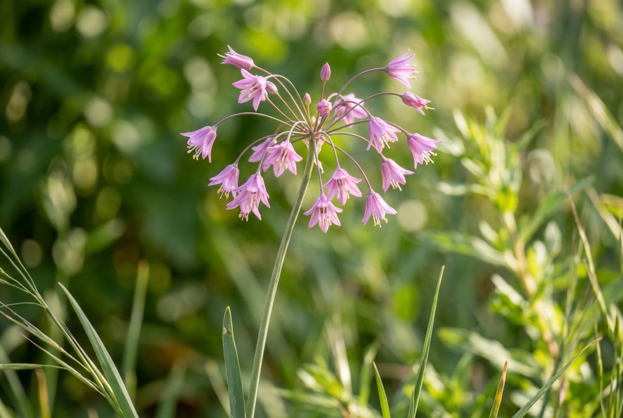 Allium unifolium (Allium unifolium) in bloom