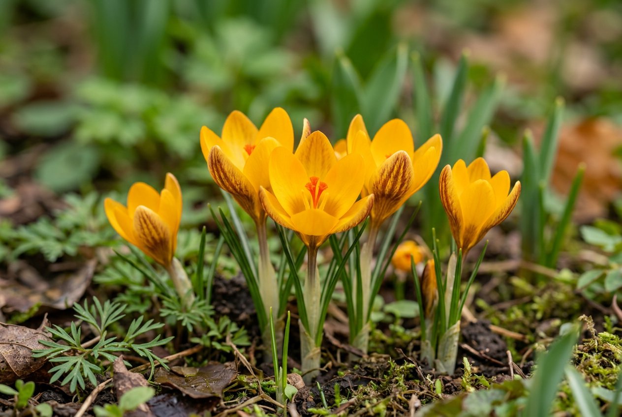 Crocus chrysanthus (Crocus chrysanthus) in bloom
