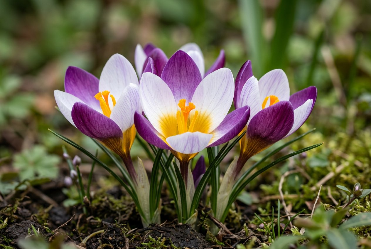 Crocus sieberi (Crocus sieberi) in bloom