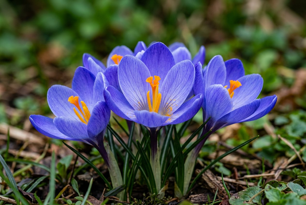 Crocus speciosus (Crocus speciosus) in bloom