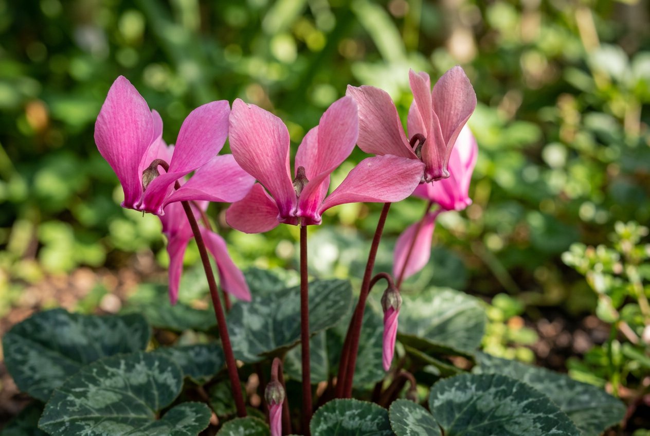 Cyclamen purpurascens (Cyclamen purpurascens) in bloom