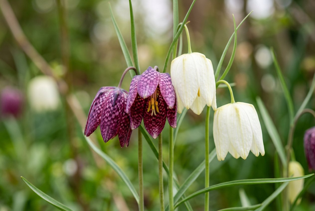 Fritillaria meleagris (Fritillaria meleagris) in bloom