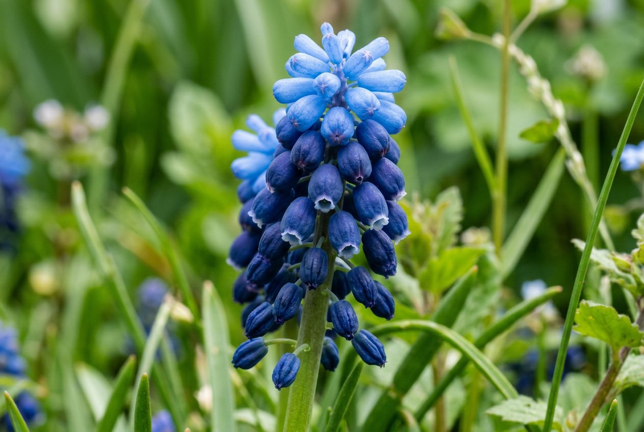 Muscari latifolium (Muscari latifolium) in bloom