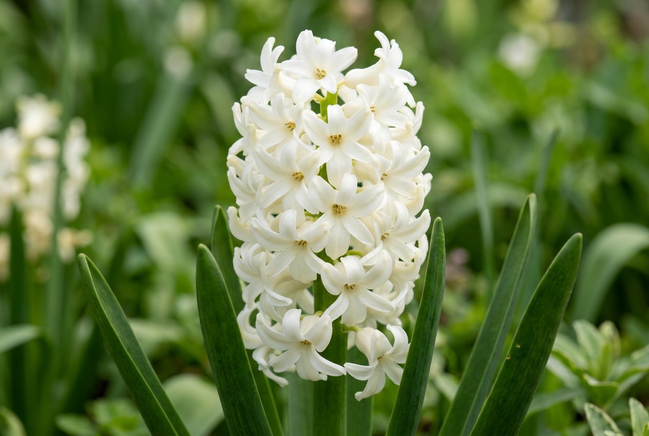 Hyacinthus 'Carnegie' (Hyacinthus orientalis 'Carnegie') in bloom