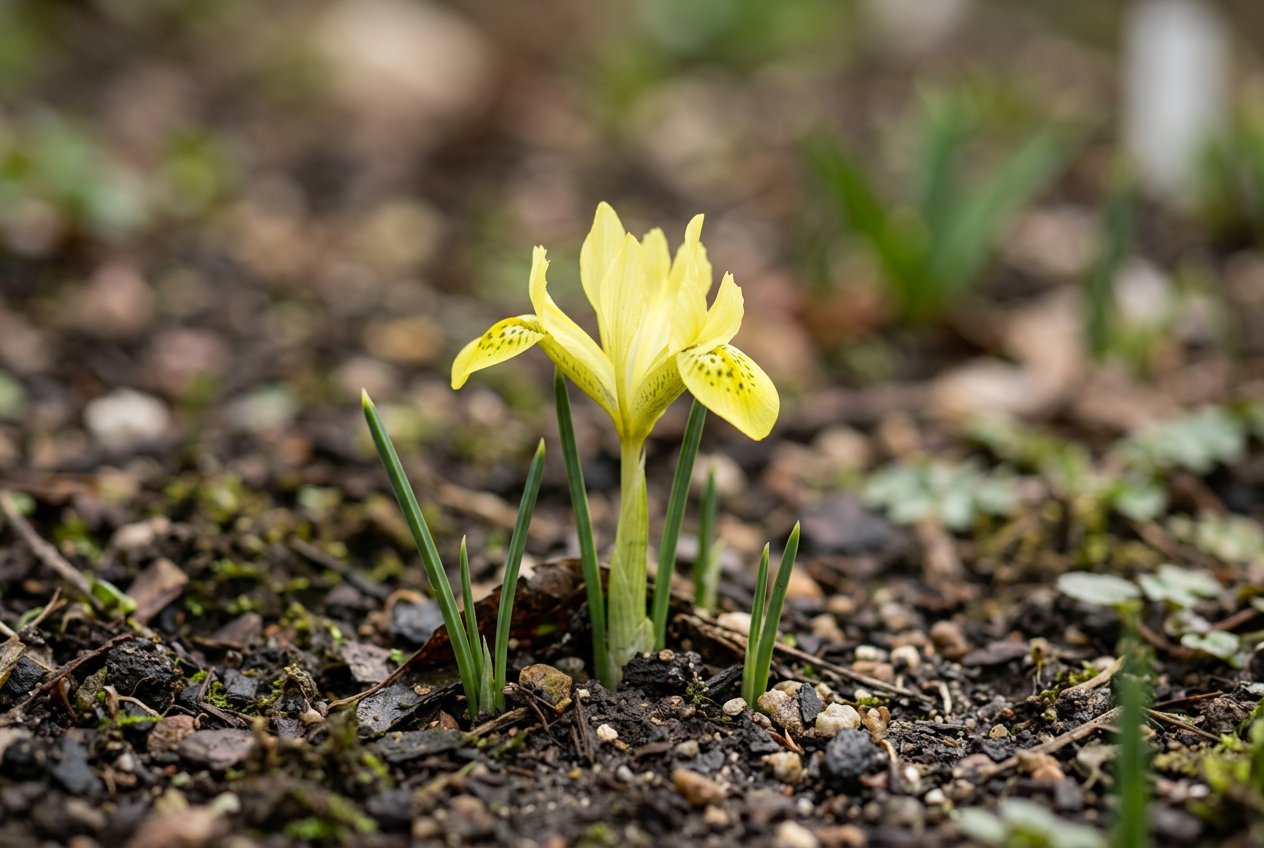 Iris danfordiae (Iris danfordiae) in bloom