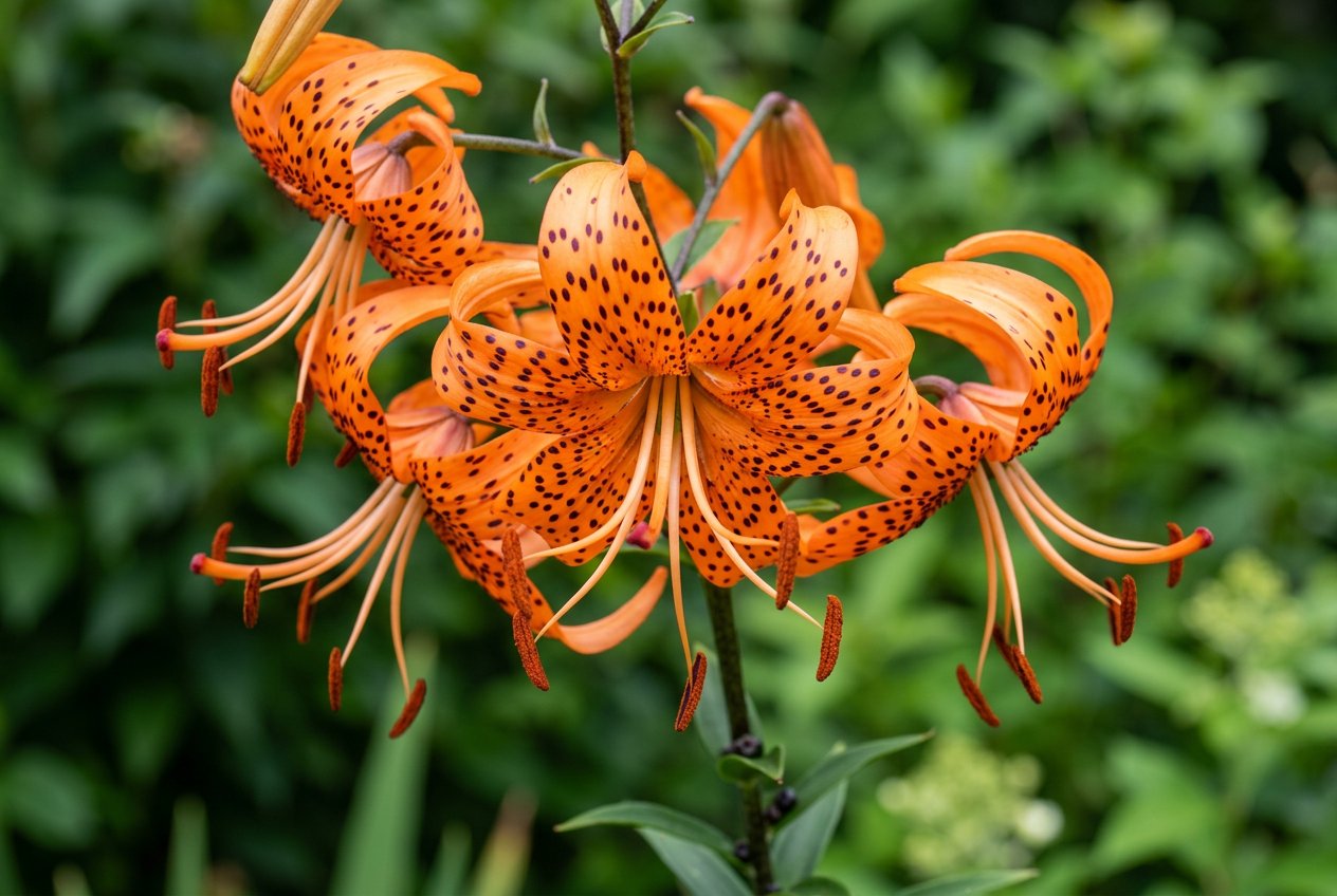 Lilium lancifolium (Lilium lancifolium) in bloom