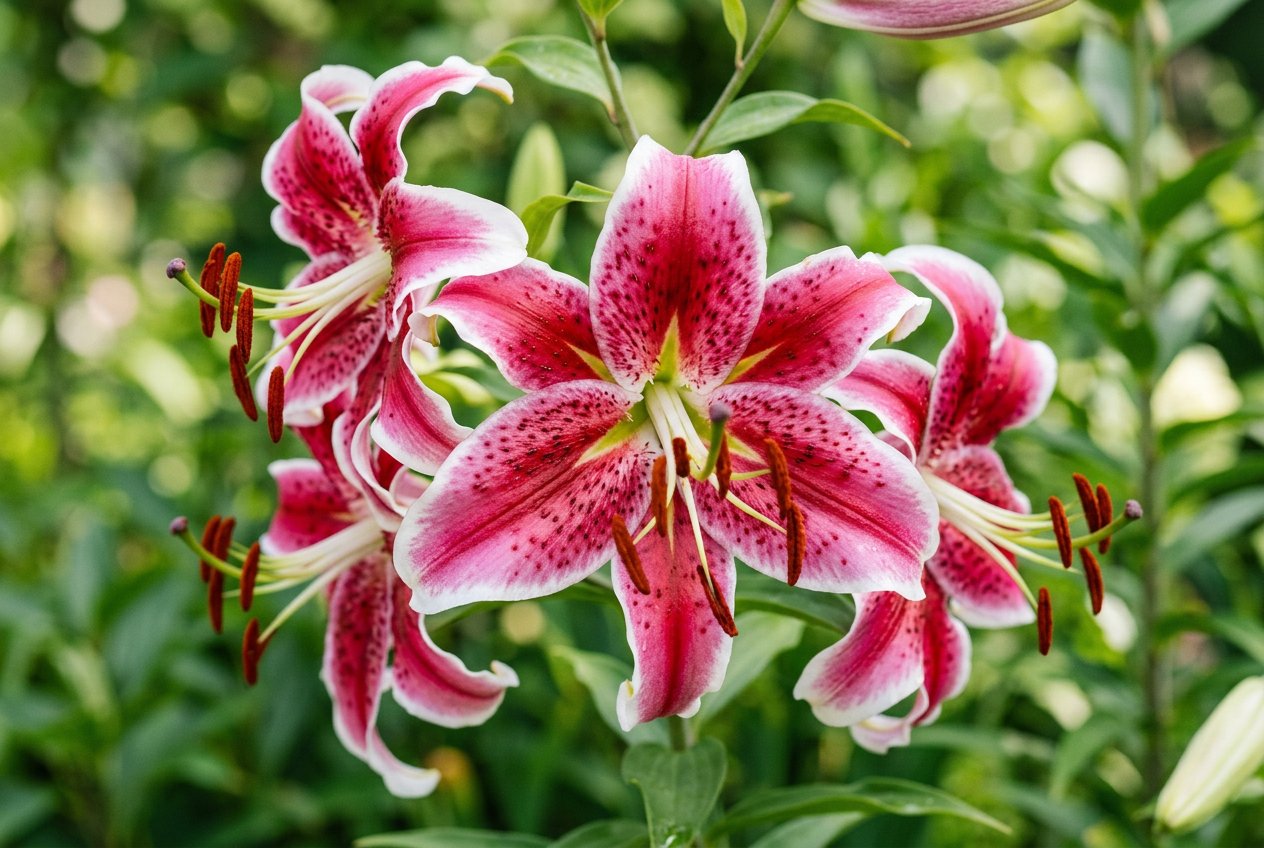 Lilium 'Stargazer' (Lilium 'Stargazer') in bloom