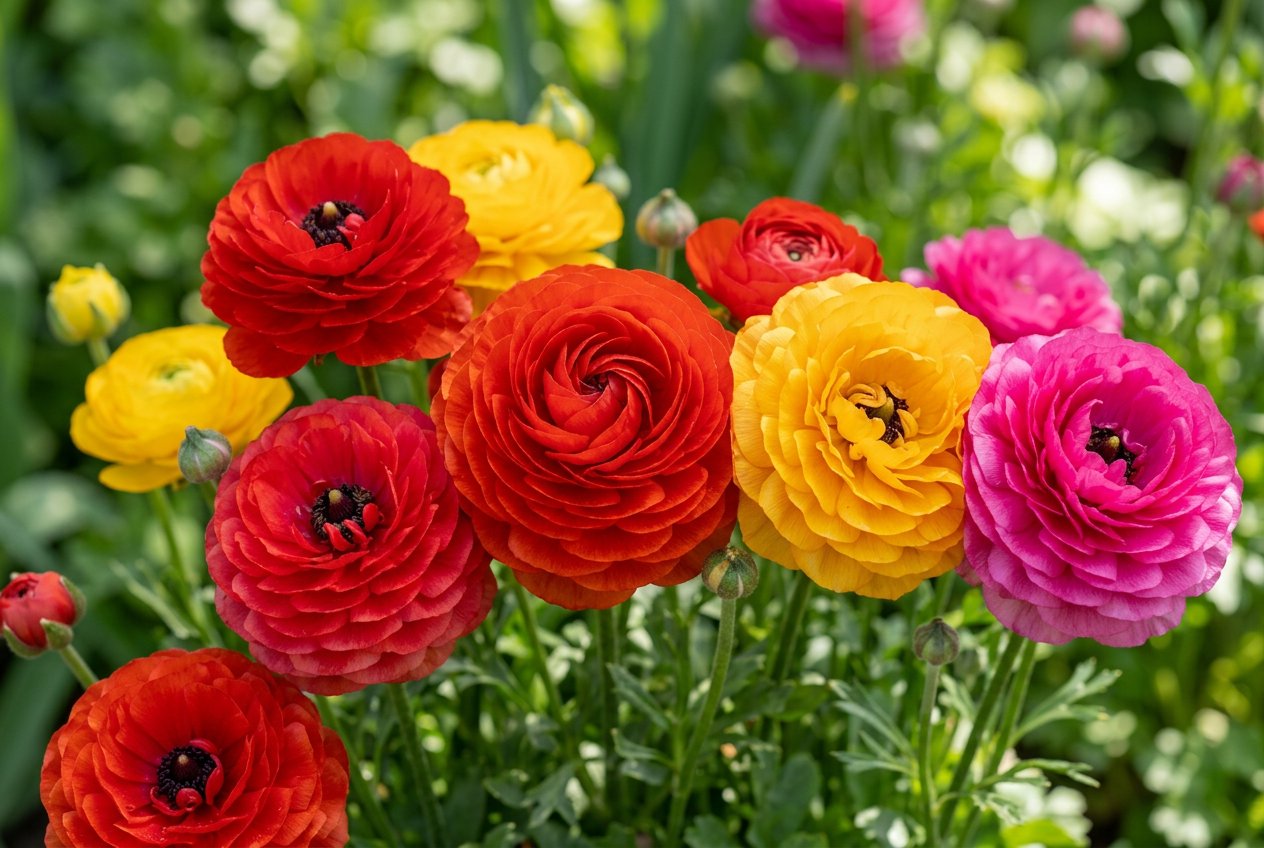Persian Buttercup (Ranunculus asiaticus) in bloom