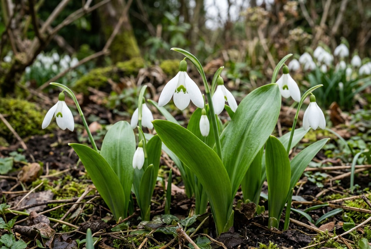 Galanthus woronowii (Galanthus woronowii) in bloom