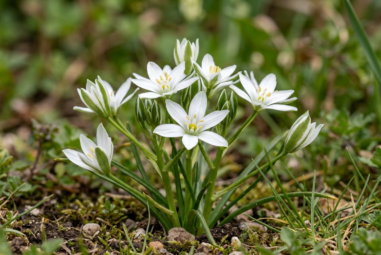 Star of Bethlehem (Ornithogalum umbellatum) in bloom