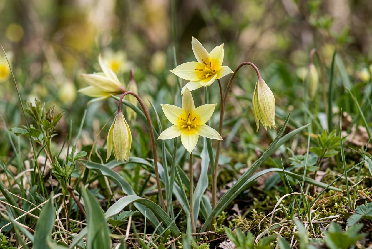 Tulipa sylvestris (Tulipa sylvestris) in bloom